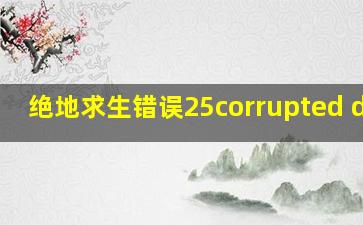 绝地求生错误25corrupted data